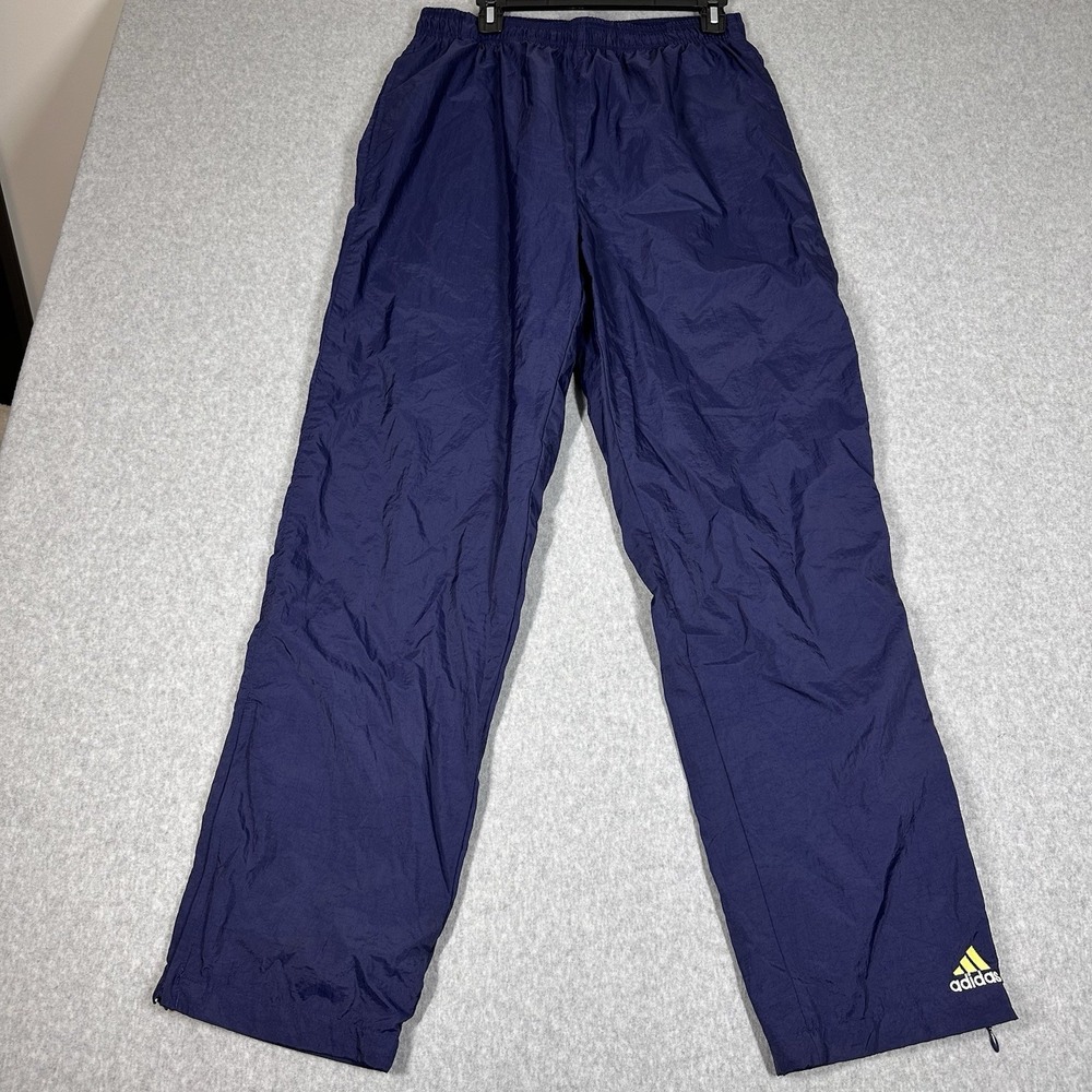 Vintage Adidas Track Pants Men's Large Navy Zip Ankle Lightweight Sports Soccer